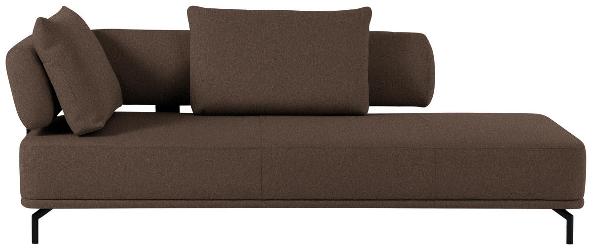 RÉCAMIERE in Flachgewebe Braun  - Schwarz/Braun, Design, Textil/Metall (227/89/101cm) - Dieter Knoll