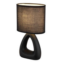 Veioză 17/10/30 cm    - negru, Basics, ceramică/textil (17/10/30cm)