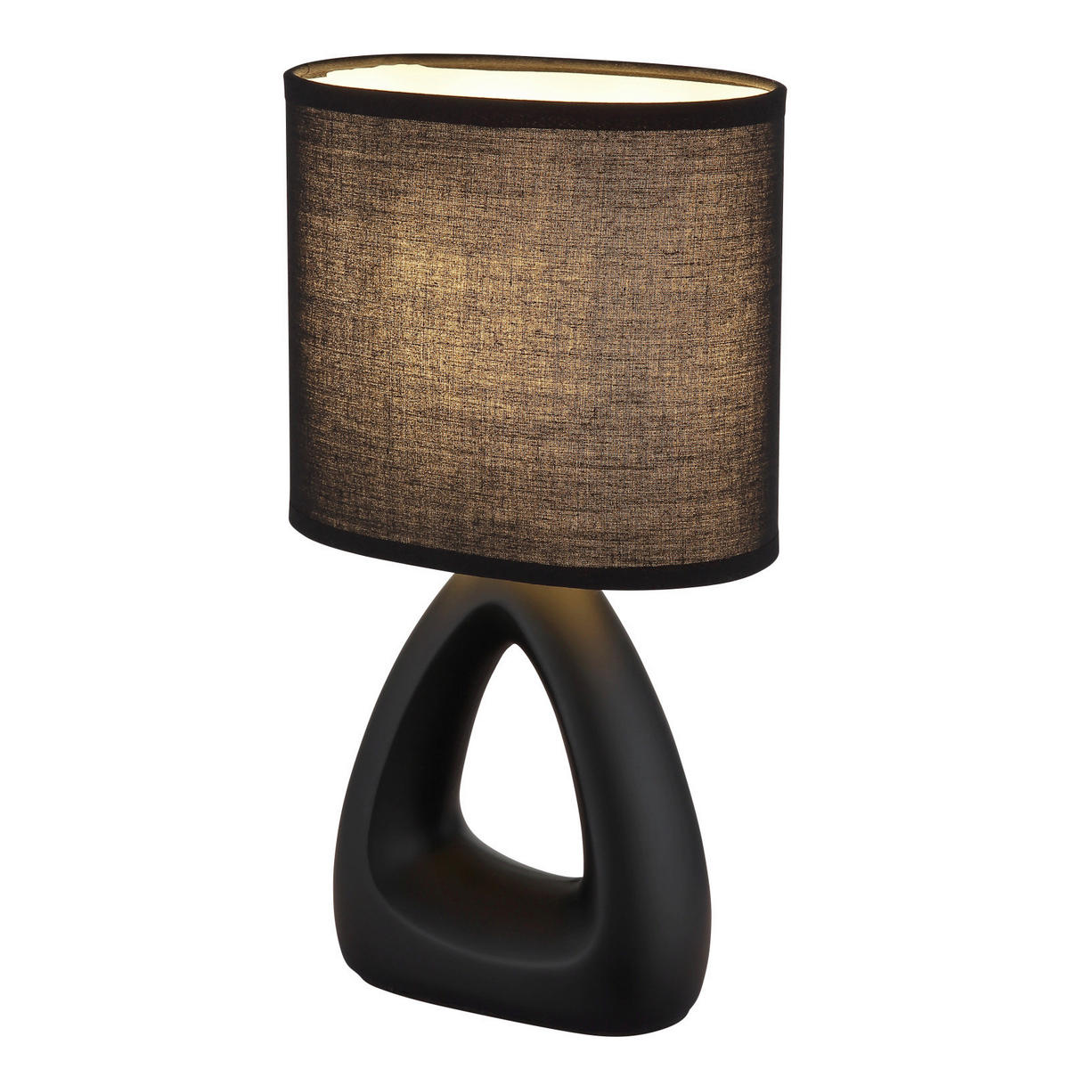 Veioză 17/10/30 cm    - negru, Basics, ceramică/textil (17/10/30cm)