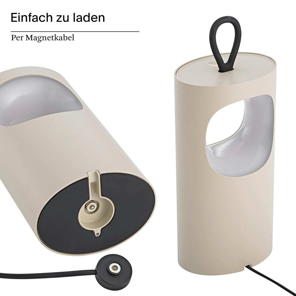 AKKU-TISCHLEUCHTE Lunari 6/8,3/16 cm   - Beige, Design, Metall (6/8,3/16cm)