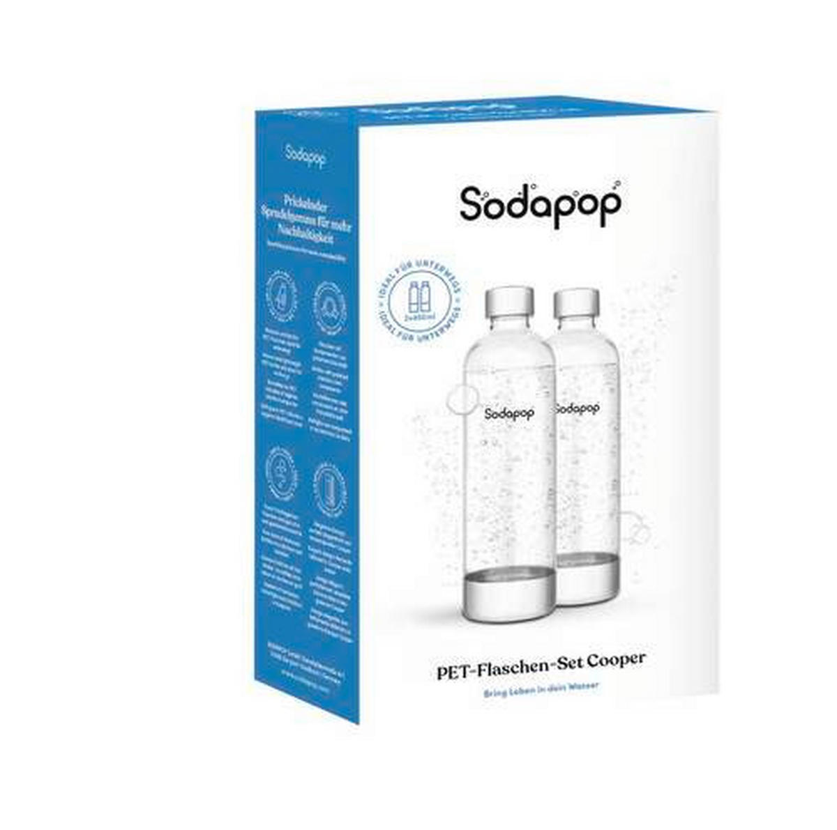 WASSERSPRUDLER-FLASCHE Cooper 2er Set  - Transparent, Basics, Kunststoff (8.5/29/8.5cm) - Sodapop