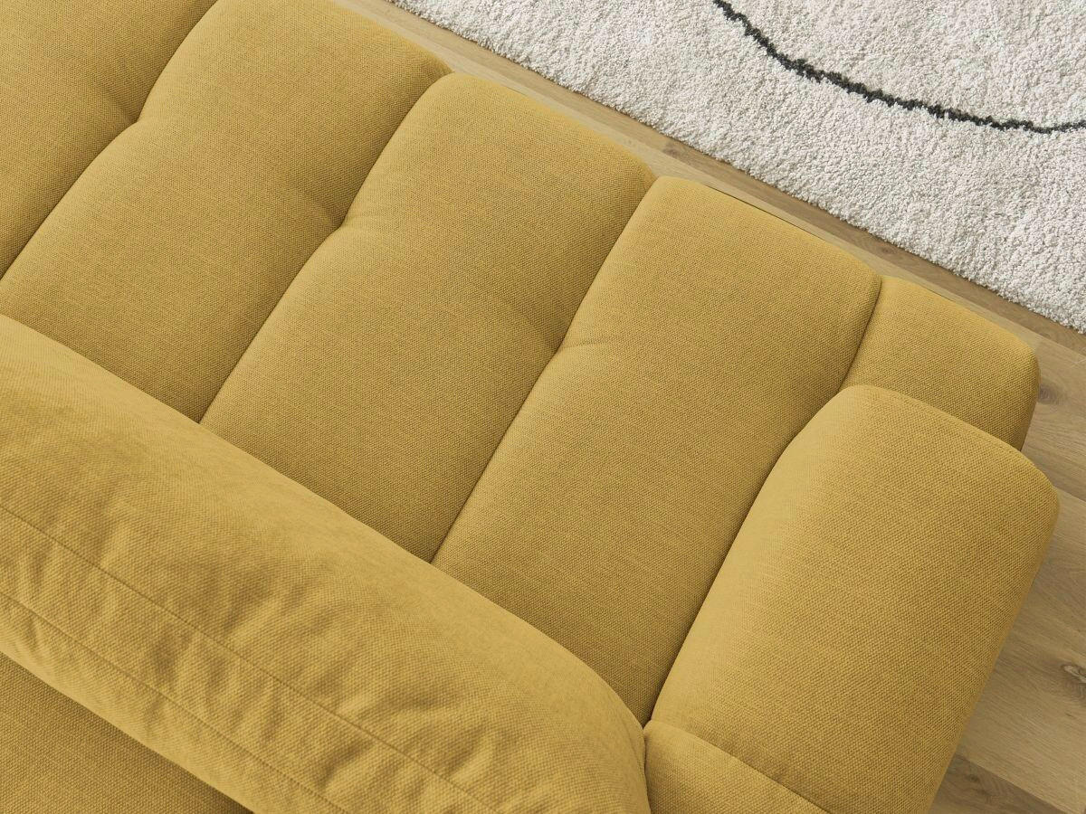 SCHLAFSOFA FUJI Leinenoptik Gelb  inkl.  - Gelb/Schwarz, MODERN, Kunststoff/Textil (251/113/88cm)