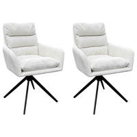 ARMLEHNSTUHL-SET 2 Stück  in Stahl Cord  - Schwarz/Weiß, Design, Textil/Metall (58/88/64cm) - MID.YOU