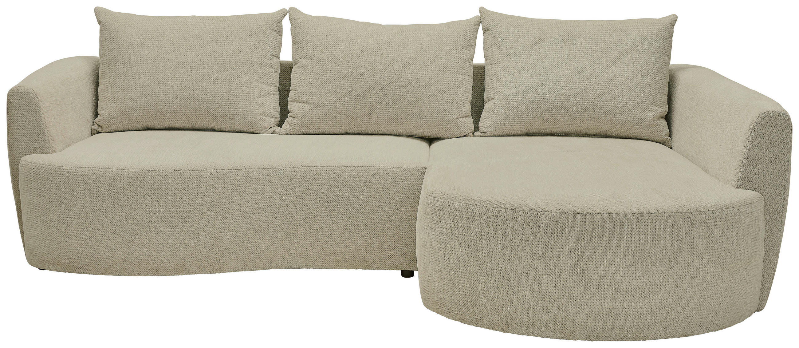 ECKSOFA in Chenille Beige  - Beige/Schwarz, MODERN, Kunststoff/Textil (287/179cm) - Carryhome