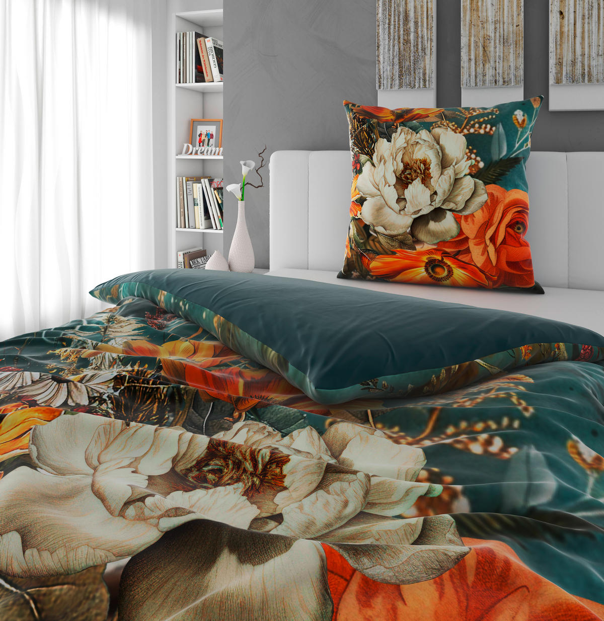 WENDEBETTWÄSCHE 2-teilig Satin  - Multicolor, Textil (135cm) - Novel