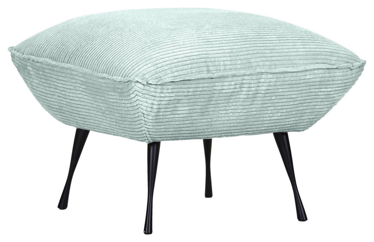 HOCKER in Textil Mintgrün  - Schwarz/Mintgrün, Konventionell, Textil/Metall (60/49/53cm) - MID.YOU