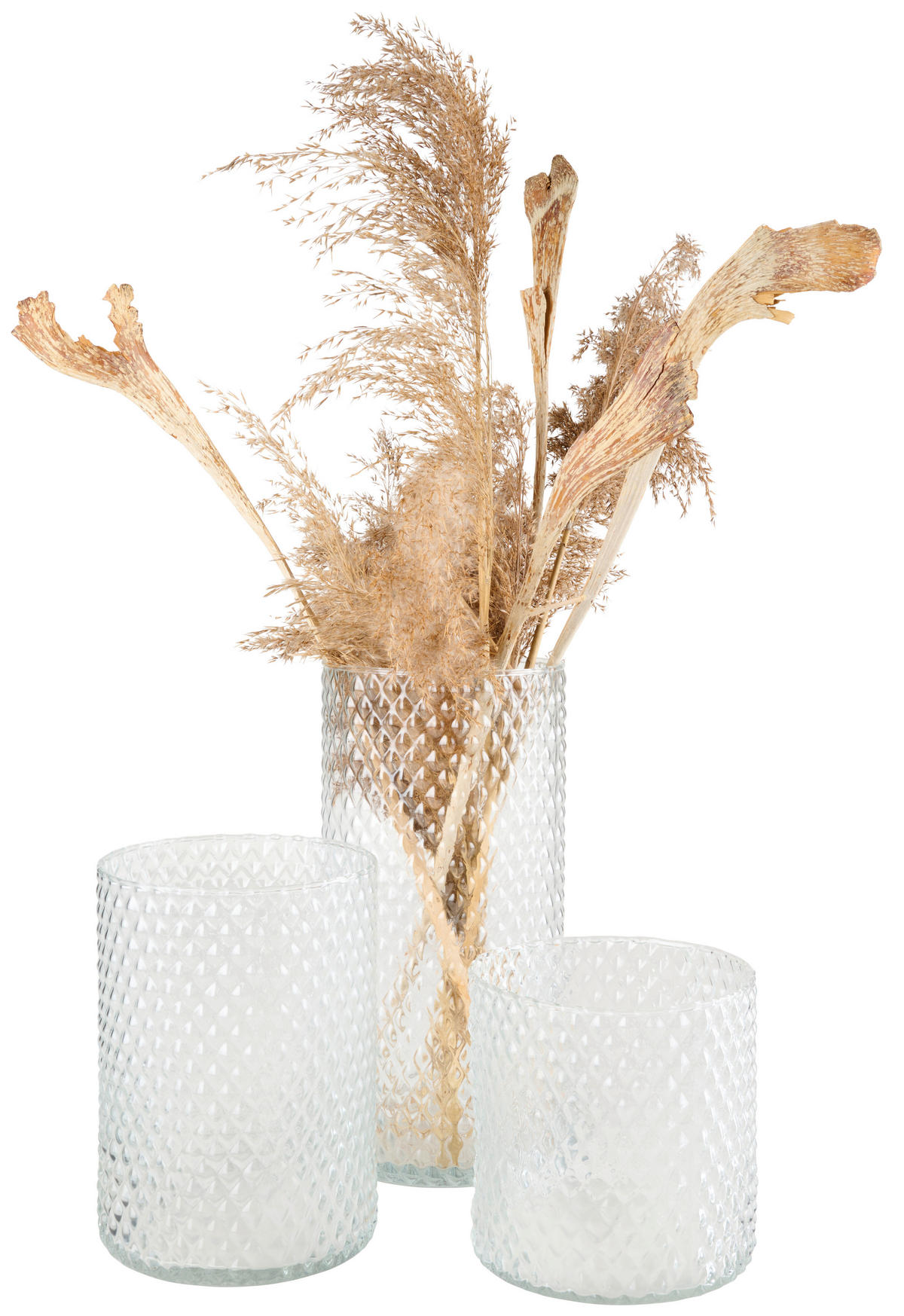 VÁZA 15 cm  - átlátszó, Basics, üveg (15/15cm)