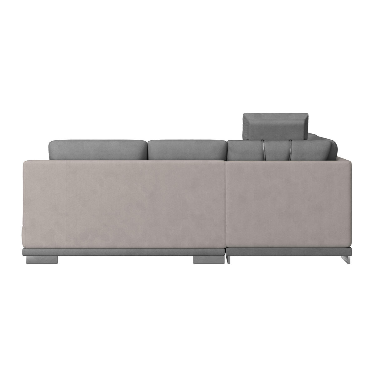 WOHNLANDSCHAFT in Velours Grau, Dunkelgrau  - Chromfarben/Dunkelgrau, Konventionell, Textil/Metall (217/264cm) - MID.YOU