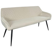 SITZBANK 163/83/63 cm Samt Beige, Schwarz  - Beige/Schwarz, Design, Textil/Metall (163/83/63cm) - Novel