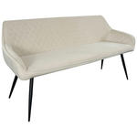 SITZBANK 163/83/63 cm Samt Beige, Schwarz  - Beige/Schwarz, Design, Textil/Metall (163/83/63cm) - Novel