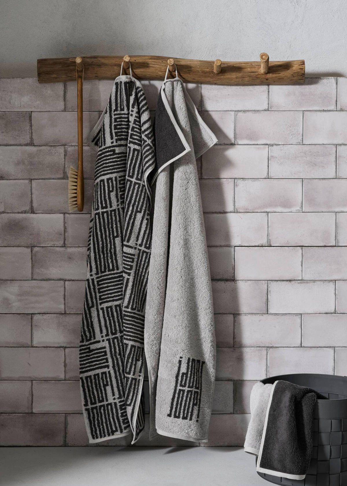 HANDTUCH BARS ALLOVER Grau, Platinfarben  - Platinfarben/Grau, Basics, Textil (50/100cm) - Joop!