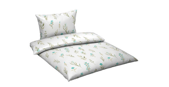 BETTWÄSCHE Mavie Satin 140/200 cm  - Türkis/Weiß, KONVENTIONELL, Textil (140/200cm) - Novel