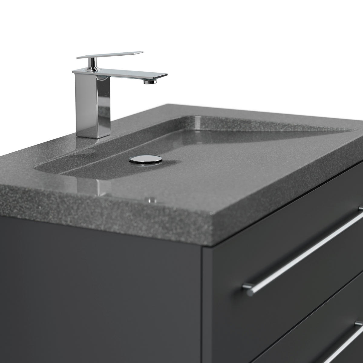 WASCHTISCHKOMBI 75 cm  - Graphitfarben, Basics, Holzwerkstoff/Stein (75cm) - MID.YOU