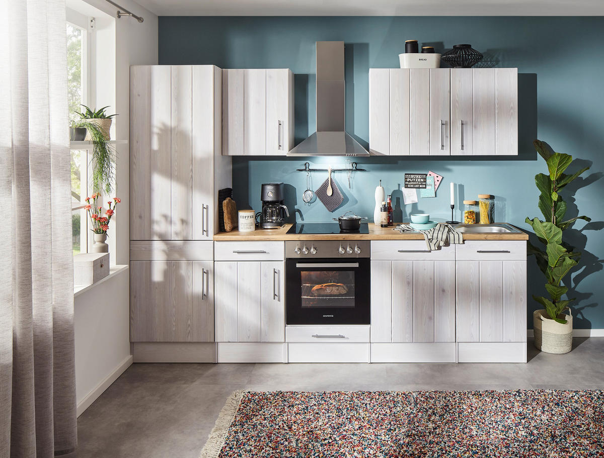 MODULKÖK UTAN VITVAROR   i vit, lärkfärgad  - stålfärgad/vit, Basics, metall/trämaterial - Respekta