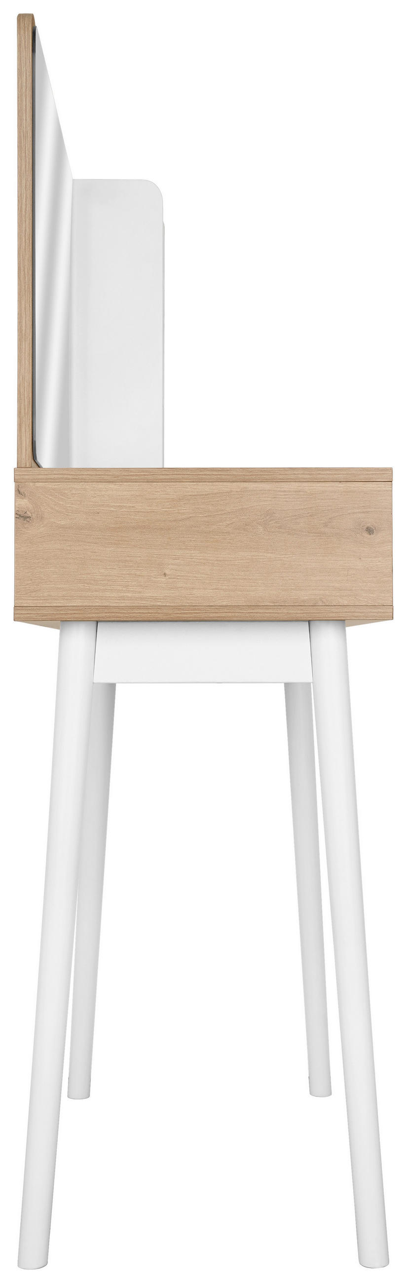 SCHMINKTISCH80/40/129 cm, Weiss, Eiche Artisan  - Weiss/Eiche Artisan, Trend, Glas/Holz (80/40/129cm) - Xora
