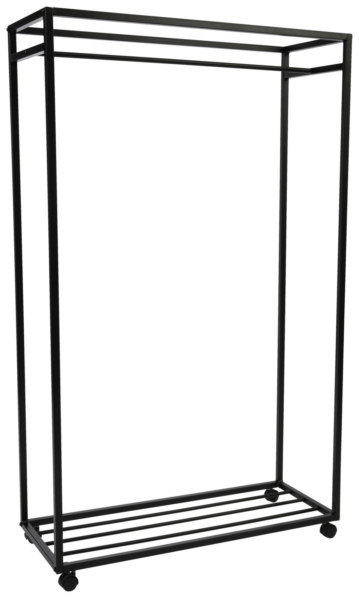 KLEIDERWAGEN in Schwarz 90/150/35 cm   - Schwarz, Basics, Kunststoff/Metall (90/150/35cm)