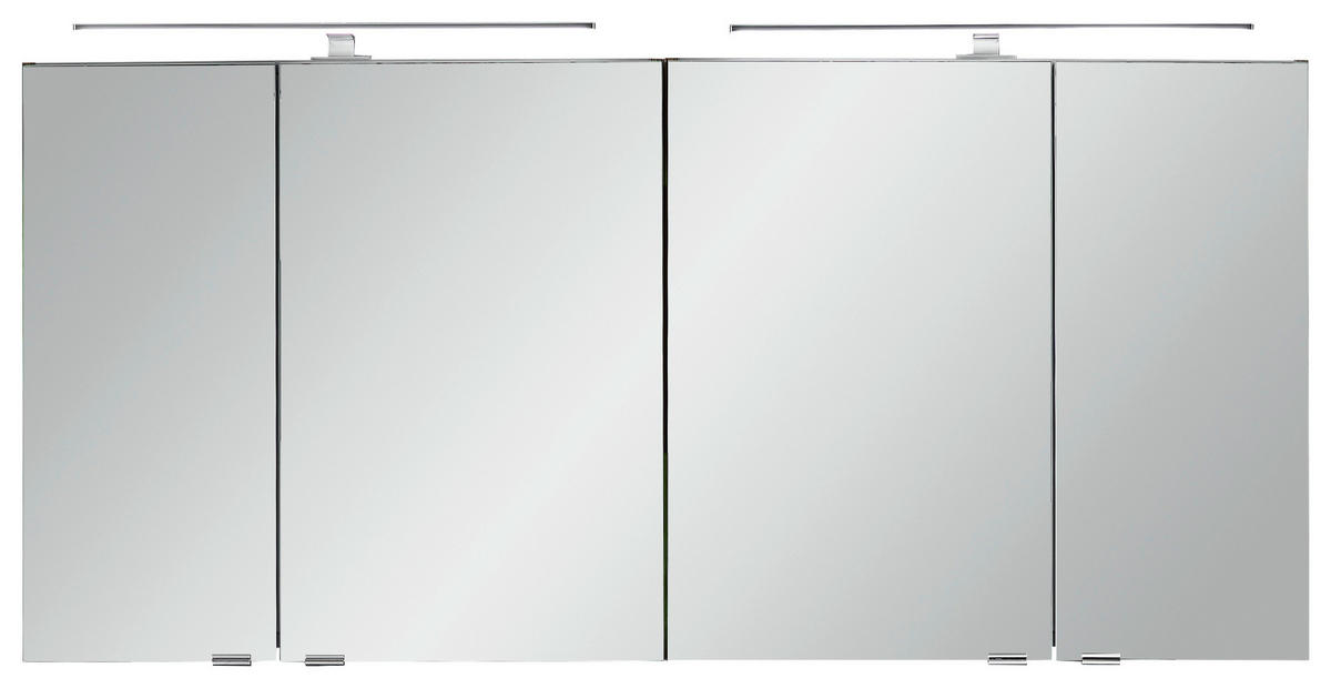 SPIEGELSCHRANK 150,4/70/16 cm  - Chromfarben/Eichefarben, KONVENTIONELL, Glas/Holzwerkstoff (150,4/70/16cm) - Sadena