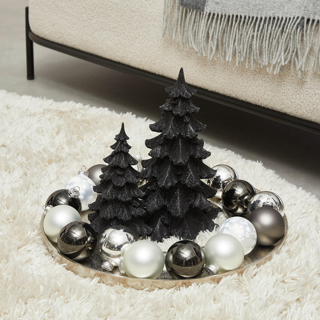 Thumbnail - Dekoweihnachtsbaum, Schwarz, Kunststoff, 16.5x29x16.5 cm, zum Stellen, Dekoration, Weihnachtsdekoration, Winterdeko