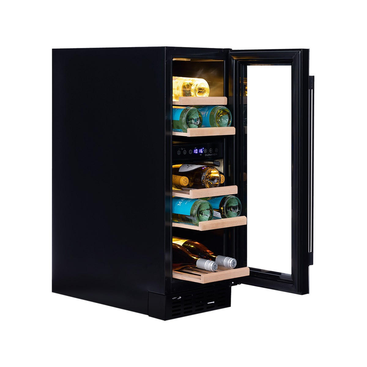 WEINKÜHLSCHRANK DAUF-17.58DB  - Schwarz, Basics, Glas/Holz (29,5/82/57cm)