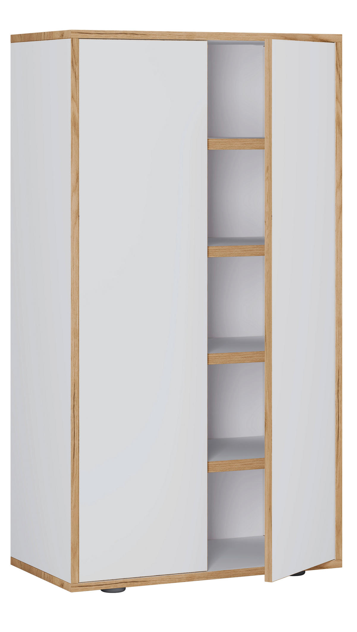 SKOSKÅP  i 60/110/33 cm  - vit/honungsek, Design, trämaterial/plast (60/110/33cm) - MID.YOU