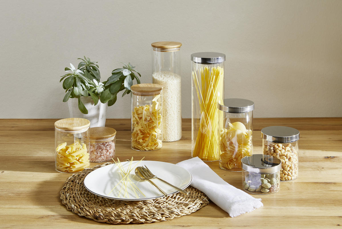 ÉTELTÁROLÓ KÉSZLET   - natúr/átlátszó, Design, Üveg/fa - Homeware Profession.