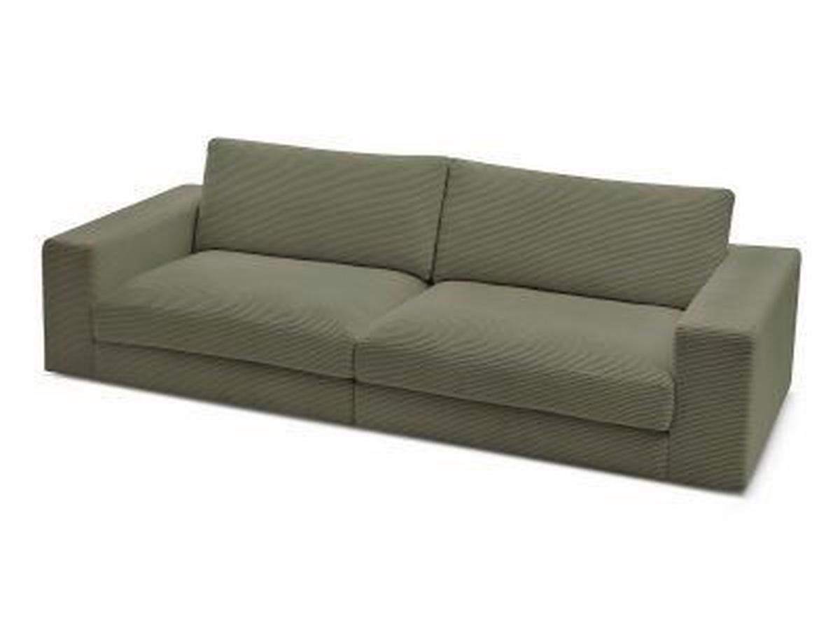 3-SITZER-SOFA LEONARD Cord Hellgrün  - Schwarz/Hellgrün, MODERN, Kunststoff/Textil (234/77/109cm)