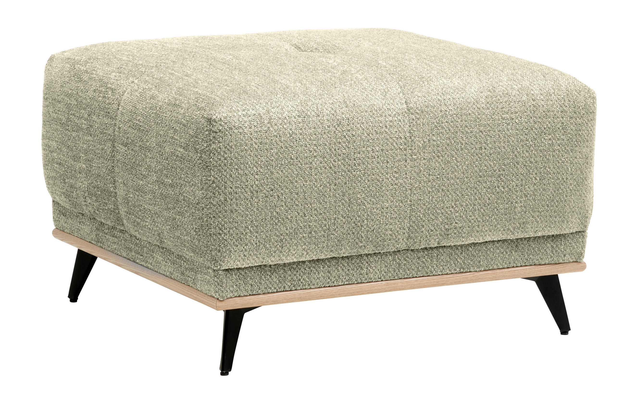 HOCKER Chenille Beige  - Beige/Schwarz, MODERN, Holz/Textil (73/47/73cm) - home24