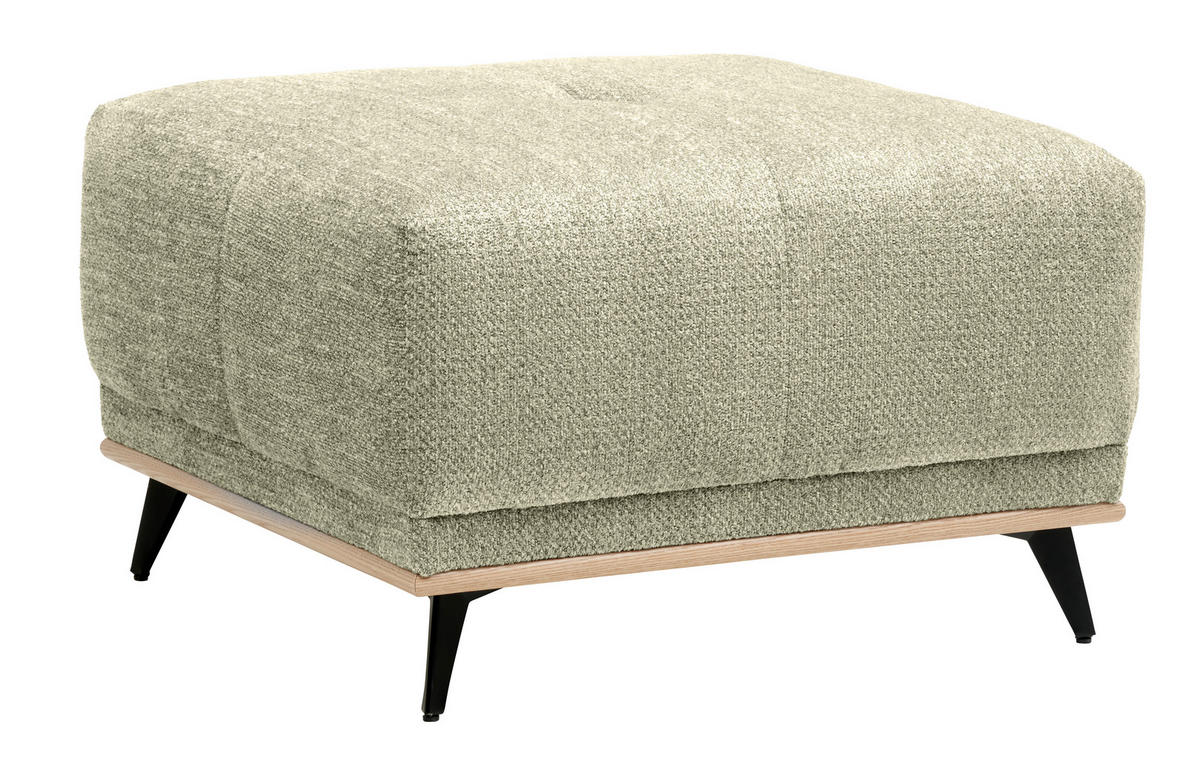 HOCKER Chenille Beige  - Beige/Schwarz, MODERN, Holz/Textil (73/47/73cm) - home24