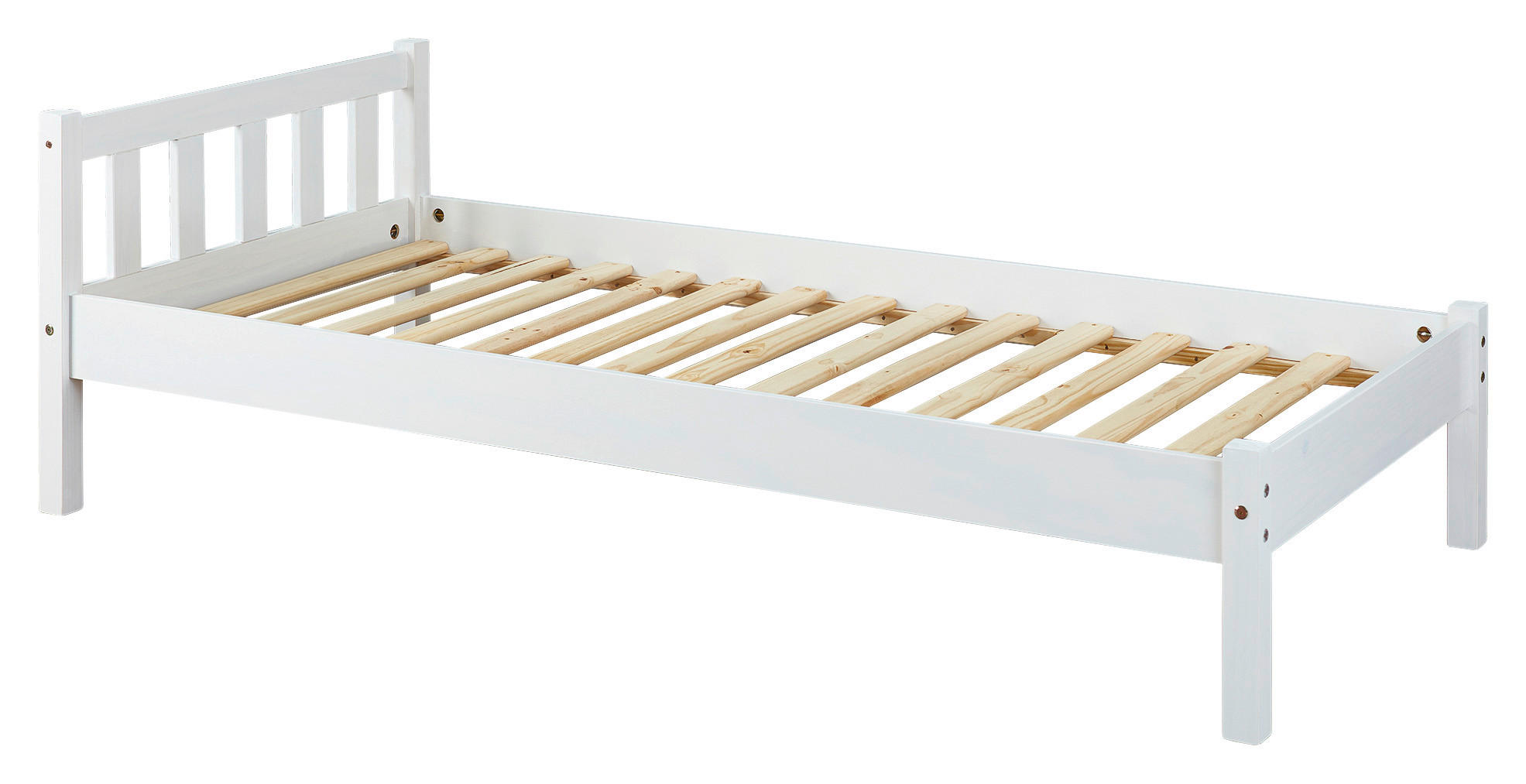 BETT 90/200 cm  Weiss   - Weiss, Basics, Holz (90/200cm) - MID.YOU