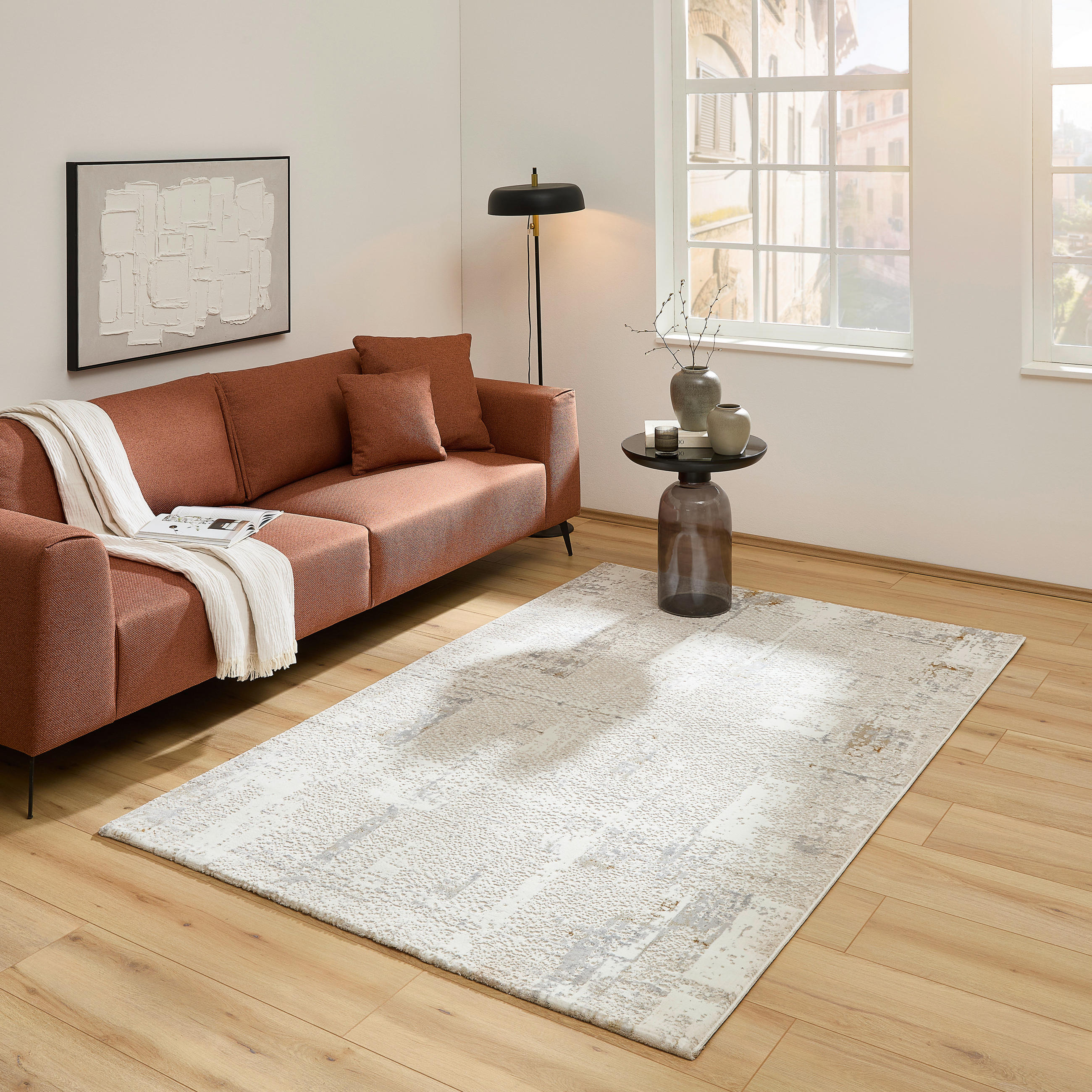 Thumbnail - Novel Vintage-Teppich, Gold, Textil, Abstraktes, 160x230 cm, Bsci, Oeko-Tex® Standard 100, Teppiche & Böden, Teppiche, V...