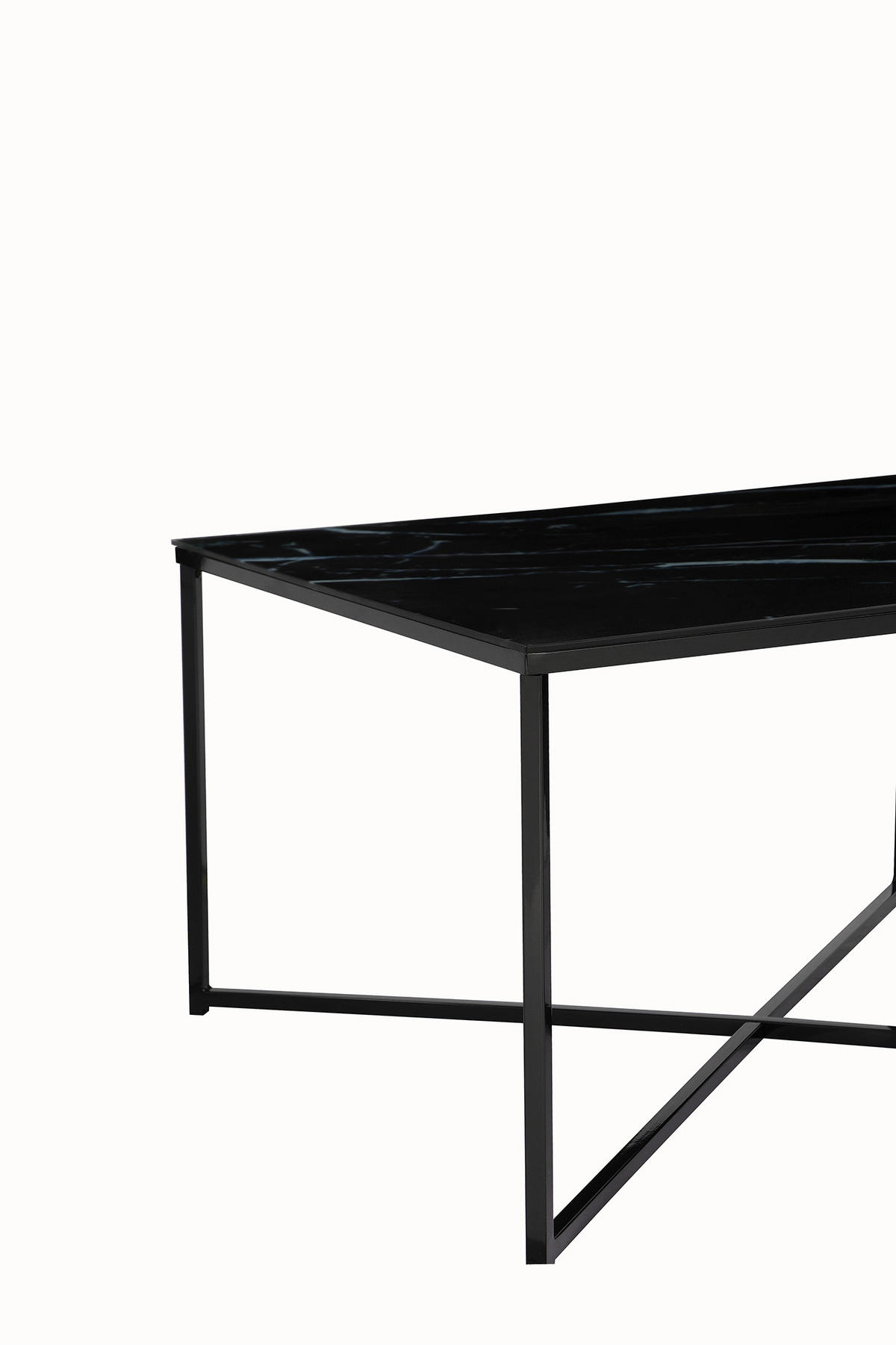 COUCHTISCH 80/80/45 cm quadratisch Schwarz  - Schwarz, Design, Glas/Metall (80/80/45cm) - Livetastic