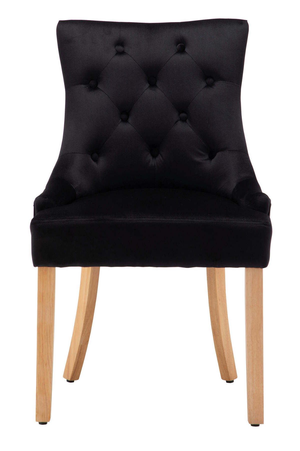 STUHL-SET 2 Stück  in Samt  - Schwarz/Naturfarben, Design, Holz/Textil (56/91/63cm) - Livetastic