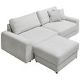 BIGSOFA in Cord Creme  - Creme/Schwarz, MODERN, Kunststoff/Textil (278/93/112cm) - Carryhome