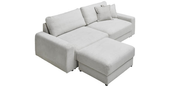 BIGSOFA in Cord Creme  - Creme/Schwarz, MODERN, Kunststoff/Textil (278/93/112cm) - Carryhome