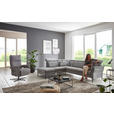 ECKSOFA in Struktur Grau 235/275 cm - Schwarz/Grau, MODERN, Textil/Metall (235/275cm) - Cantus