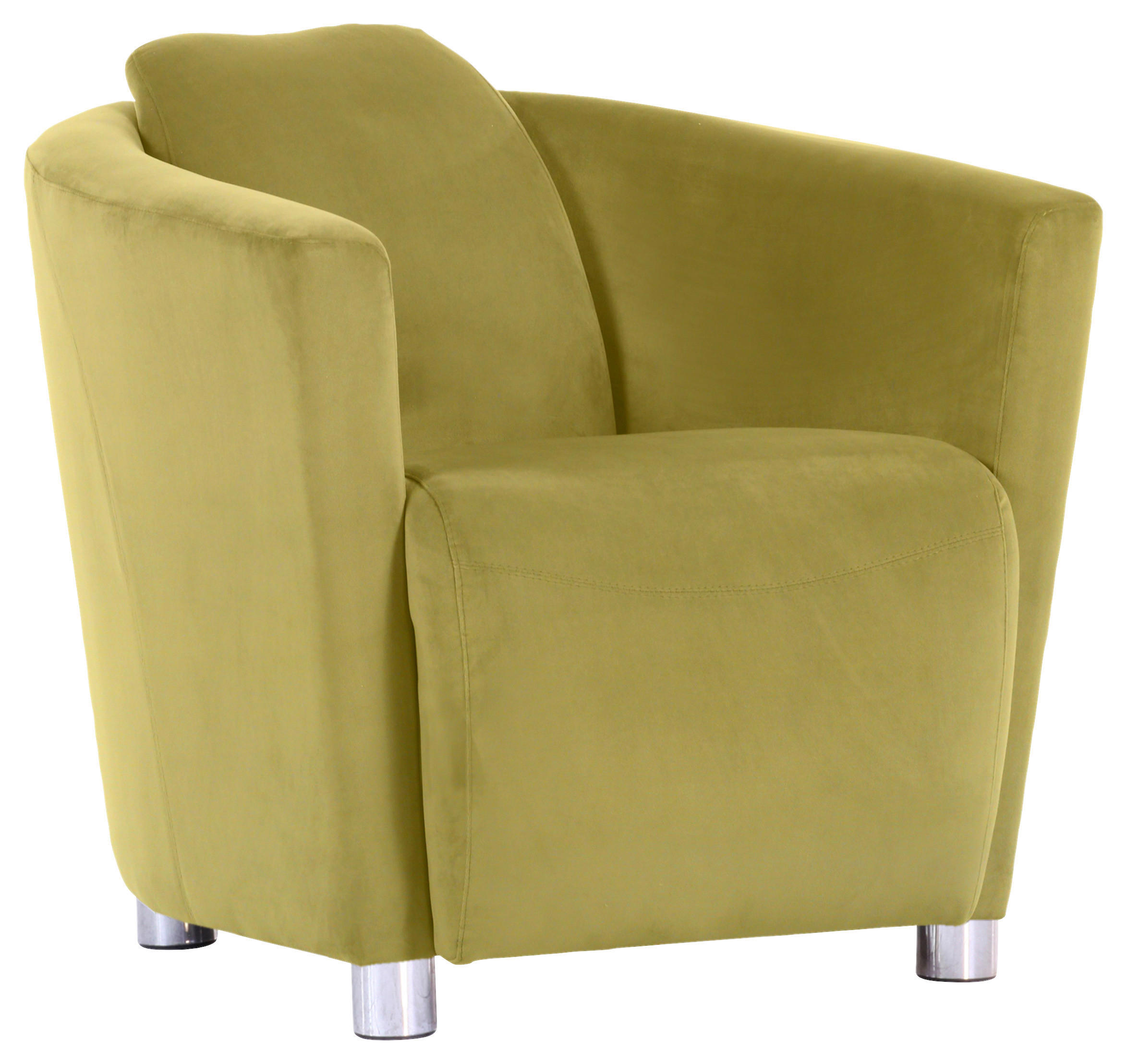 COCKTAILSESSEL Mikrofaser Olivgrün - Chromfarben/Olivgrün, Design, Holzwerkstoff/Textil (72/72/85cm)