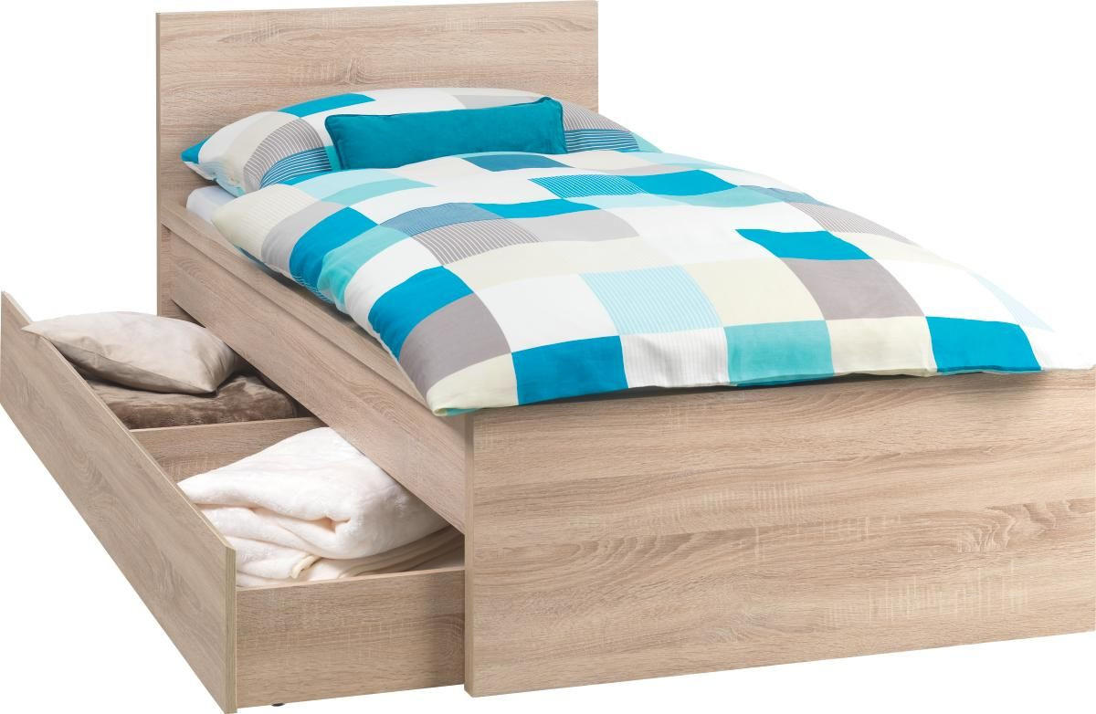 ÁGY 90/200 cm  Sonoma tölgy  - Sonoma tölgy, Konventionell, faalapú anyag (90/200cm) - Carryhome