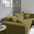 ECKSOFA in Mikrofaser Grün  - Chromfarben/Grün, Design, Textil/Metall (301/207cm) - Xora