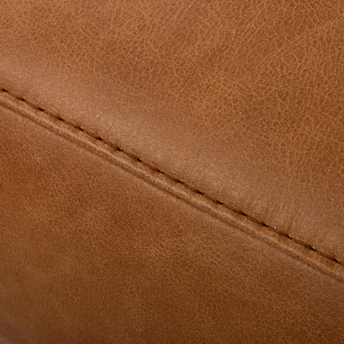 3,5-SITZER SPRING Echtleder Cognac  - Cognac/Schwarzchrom, Design, Leder/Metall (207/85/92cm) - Livetastic