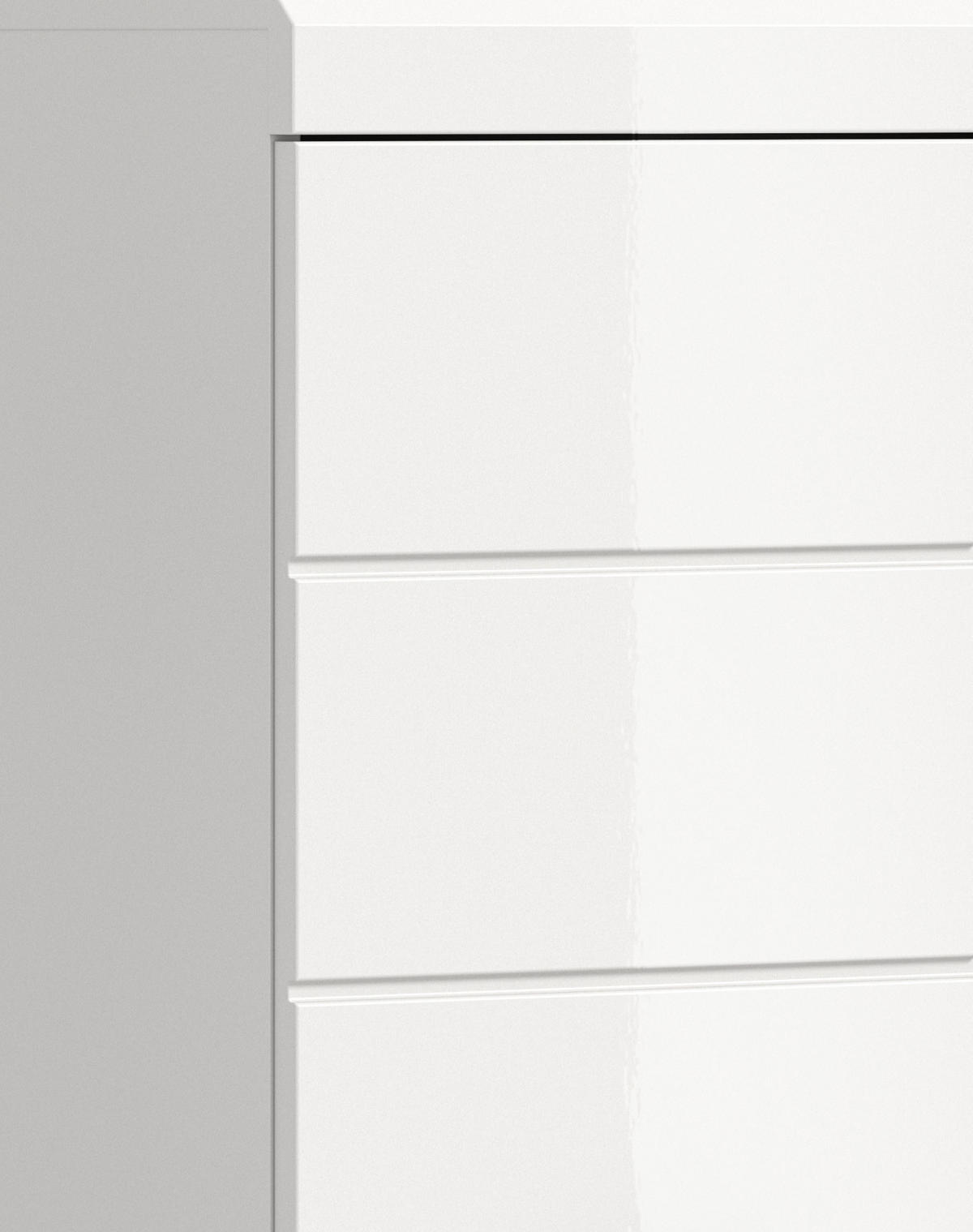 BADEZIMMER 4-teilig  in 134 cm  - Weiß Hochglanz/Silberfarben, MODERN, Glas/Holzwerkstoff (134cm) - MID.YOU