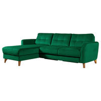 ECKSOFA Dunkelgrün Samt  - Dunkelgrün/Buchefarben, Design, Holz/Textil (168/238cm) - Livetastic