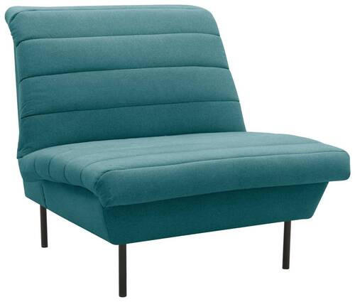 SESSEL Flachgewebe Petrol    - Petrol/Schwarz, Design, Textil/Metall (92/92/103cm) - LOOKS by W.Joop