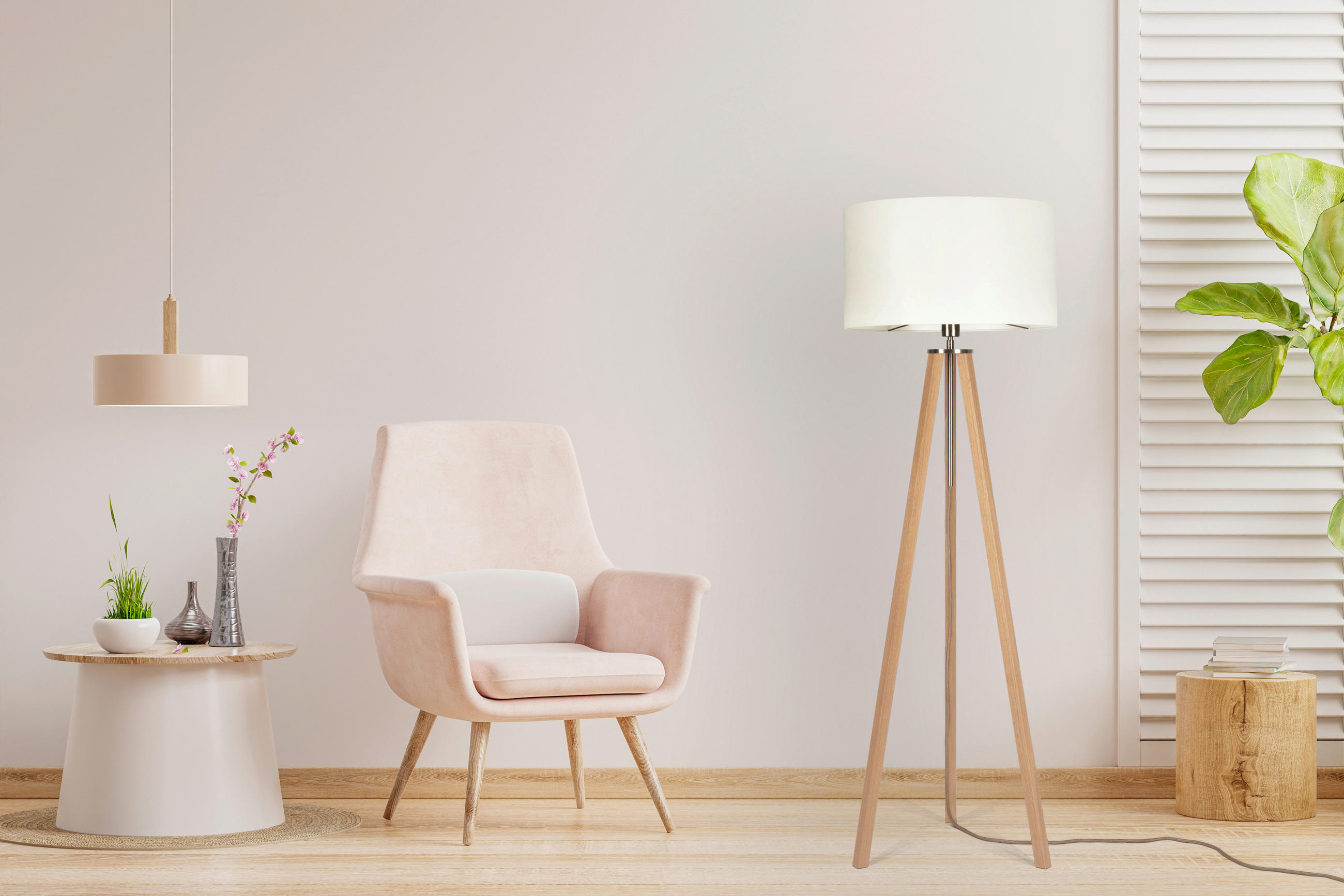 STEHLEUCHTE  50/150/50 cm   - Eiche Bianco/Eichefarben, MODERN, Naturmaterialien/Holz (50/150/50cm)