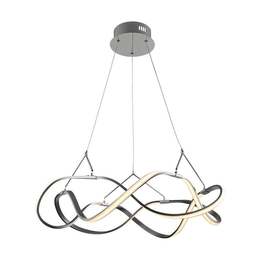 LUSTRĂ LED  - alb/culoare crom, Basics, plastic/metal (55/55/120cm)