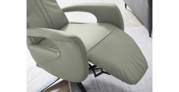 RELAXSESSEL in Leder Hellgrau - Hellgrau/Schwarz, Design, Leder/Metall (71/112/83cm) - Dieter Knoll