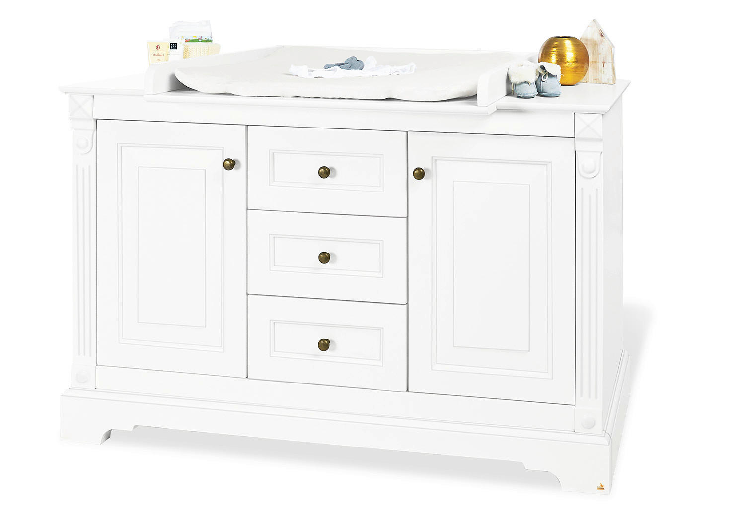 WICKELKOMMODE PINOLINO EMILIA 150/101/78 bzw 58 cm  - Anthrazit/Weiß, Trend, Holzwerkstoff/Metall (150/101/78 bzw 58cm) - Pinolino