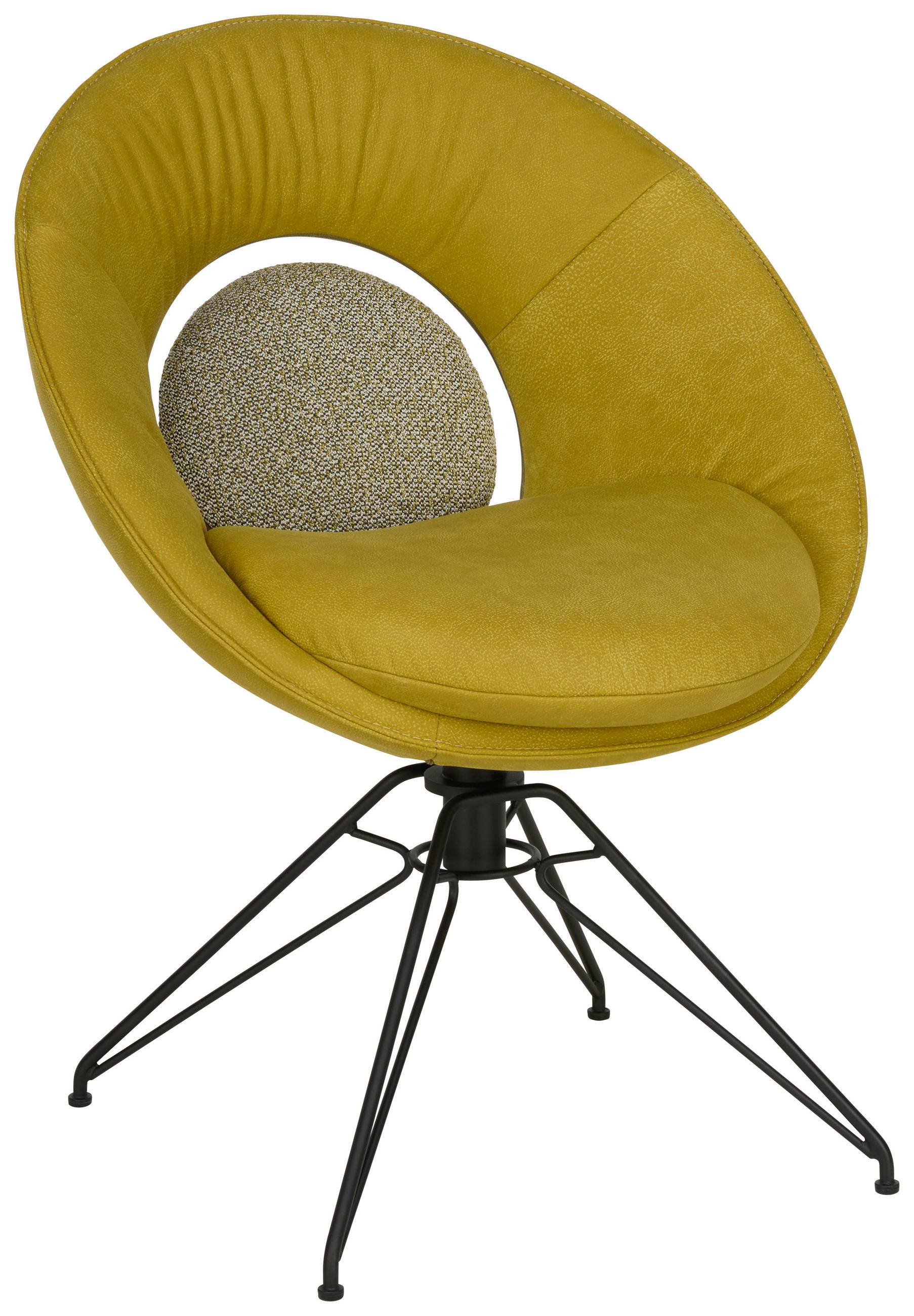 STUHL  Beinauswahl, Lederauswahl, Stoffauswahl, Typenauswahl, Sitzfläche 360° drehbar, Gestellauswahl, Stoff-/Lederauswahl Flachgewebe Echtleder  Grün, Schwarz  - Beige/Schwarz, Design, Leder/Textil (67/86/67cm) - Koinor