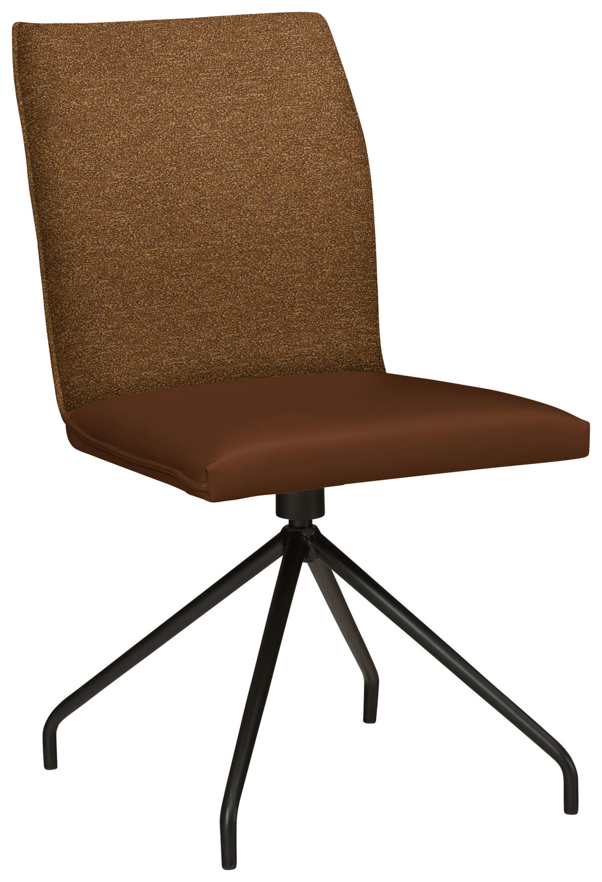 STUHL  in Stahl Webstoff, Mikrofaser Metall, Textil  - Rostfarben/Schwarz, Design, Textil/Metall (49/91/60cm) - Moderano