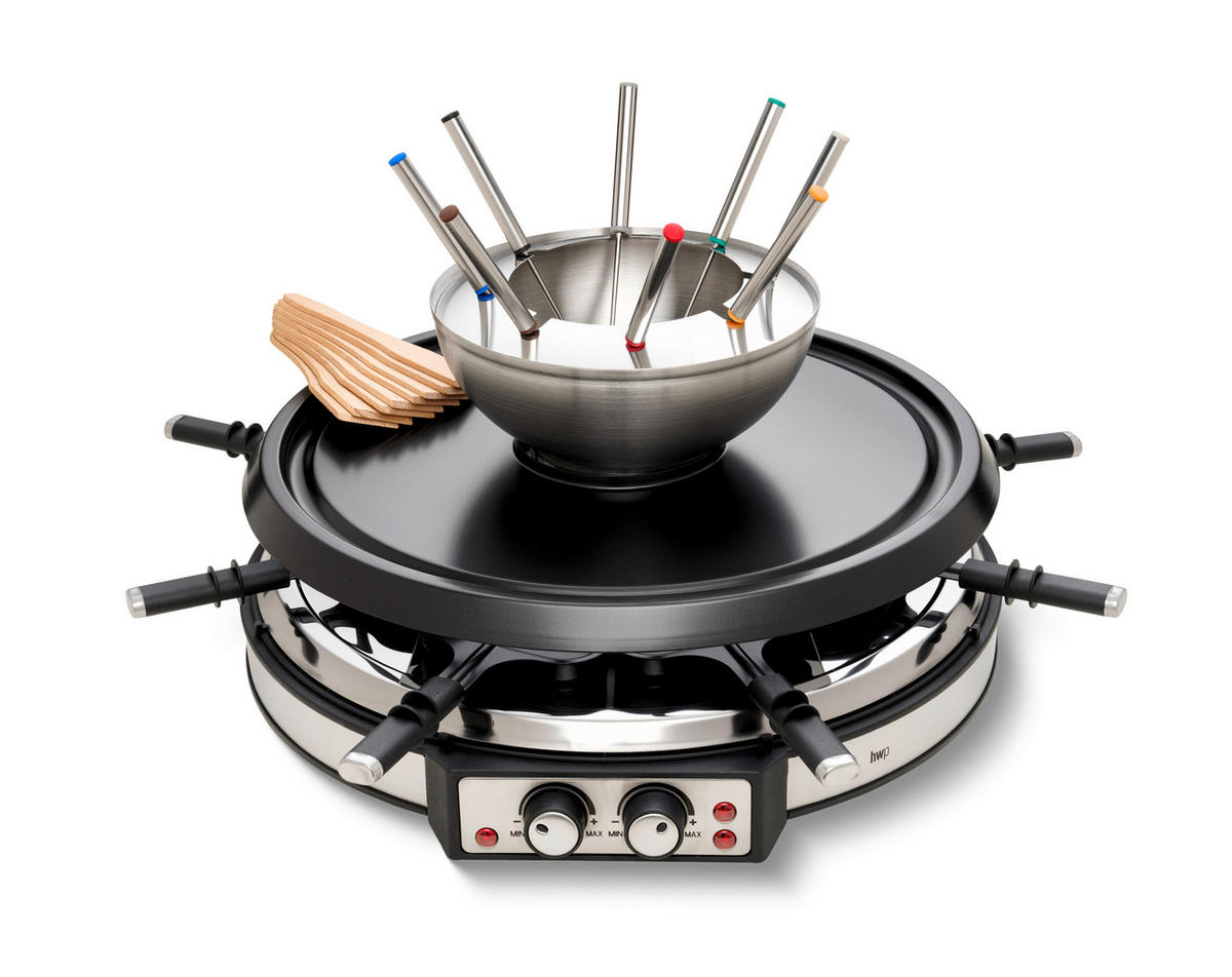 RACLETTE GRILLSÜTŐ - nemesacélszínű/fekete, Konventionell, műanyag/fa (41/28cm) - Homeware Profession.