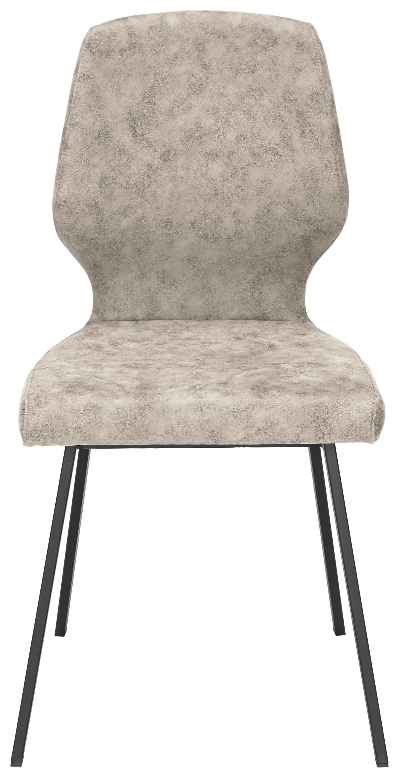 STUHL in Eisen Mikrofaser - Schwarz/Naturfarben, Modern, Textil/Metall (46/91/61cm) - Venda